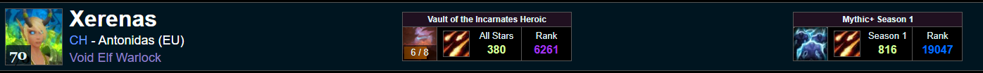 Xerenas Warcraft Logs banner